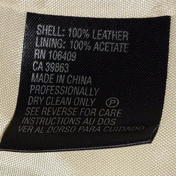 Tahari 100% Leather Blazer/Jacket Scalloped Trim Size 10 Cream - Picture 10 of 13